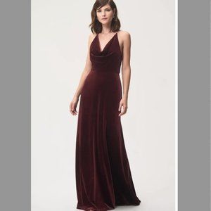 Jenny Yoo's Velvet Bridesmaid Dress | Dark Berry